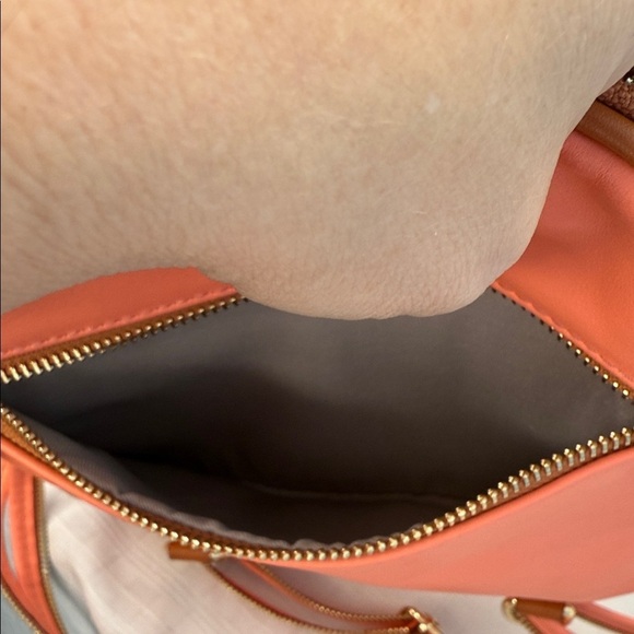 Valentina Italian Orange Pebbled Leather Sling Backpack/Shoulder Bag ? main image 9